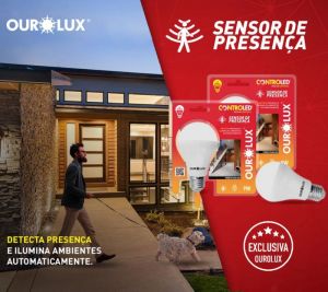 LAMPADA BULBO 9W 6500K C/SENSOR DE PRESENCA