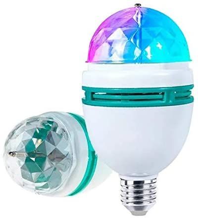 LAMPADA BULBO C/ GLOBO ROTATIVO COLORIDA 3W BIVOLT