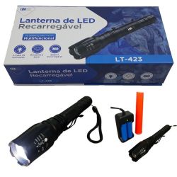 Lanterna Recarregavel Led C/Luz Lateral Lt409