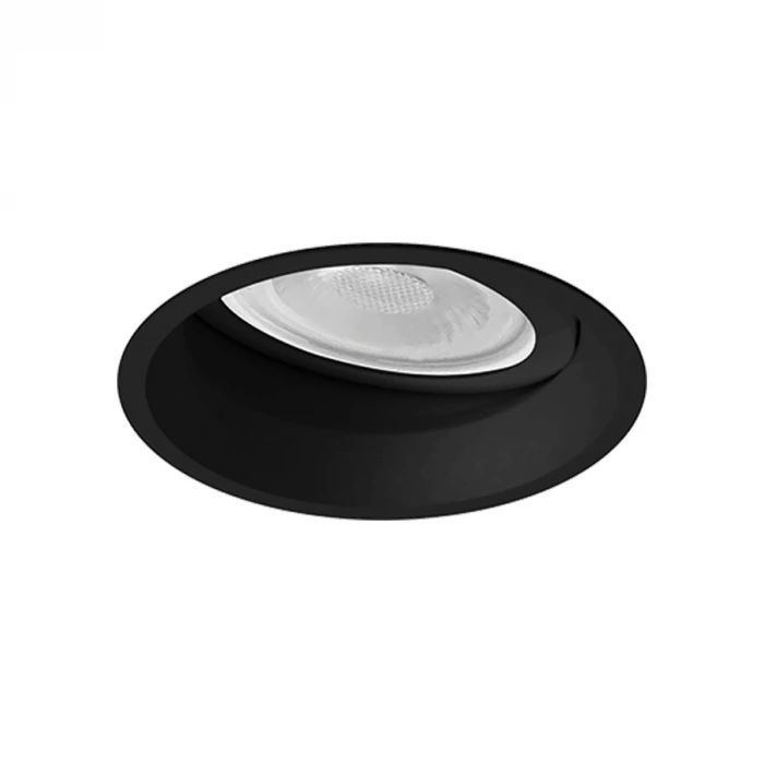 LUMINÁRIA REDONDA COM MICROBORDA PAR20 NYA FACHO FIXO PRETO - RI-E1806PTO