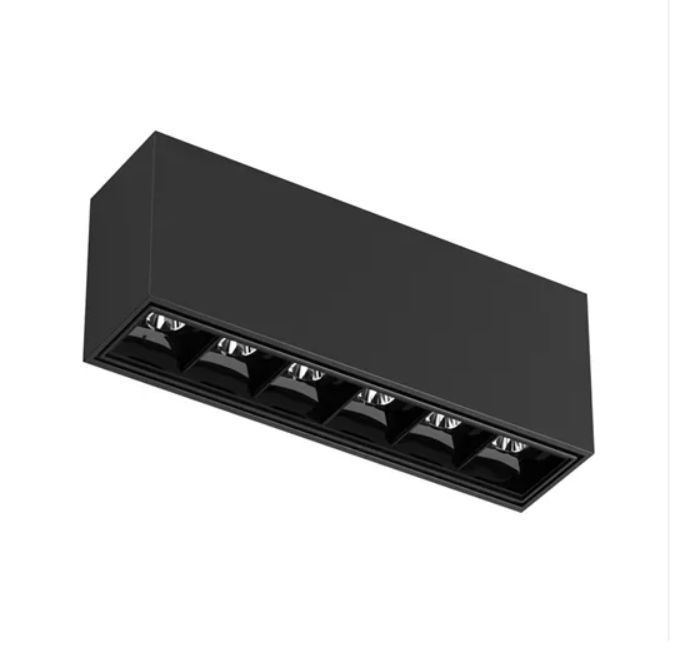 LUMINARIA SOBREPOR PONTUAL PICCO 6 LEDS 34° 14W 2700K PRETO