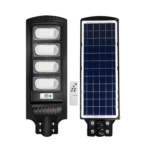 LUMINARIA SOLAR DE RUA 4 MODULOS 200W BRANCO FRIO 6500K