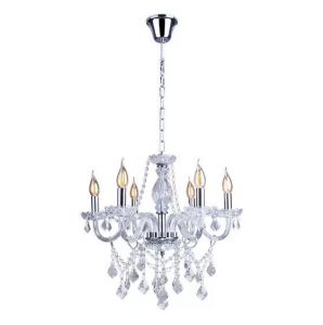 LUSTRE CANDELABRO FRANCE 6 E-14 CRISTAL TRANSPARENTE