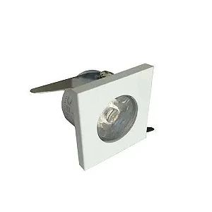 MINI SPOT LED QUADRADO 1W BRANCO FRIO