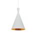 PENDENTE CONE BRANCO COM INTERNA GOLD E27 AL401-GOLD