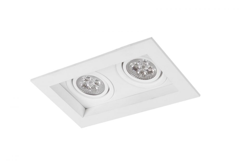 SE-330.2902 SPOT EMBUTIR QUADRADO RECUADO ABS 2 PAR20 BRANCO 