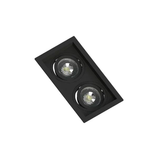 SPOT EMBUTIR FACE PLANA 2 PAR20 PRETO 130X235X35MM SE-330.3173