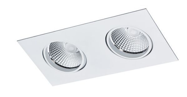 SPOT EMBUTIR PLANO ALUMINIO SATIN PARA 2XMR16 BRANCO