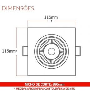 SPOT QUADRADO 7W SMD BRANCO NEUTRO