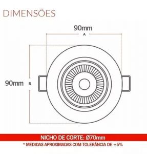 SPOT REDONDO PRETO 5W 3000K